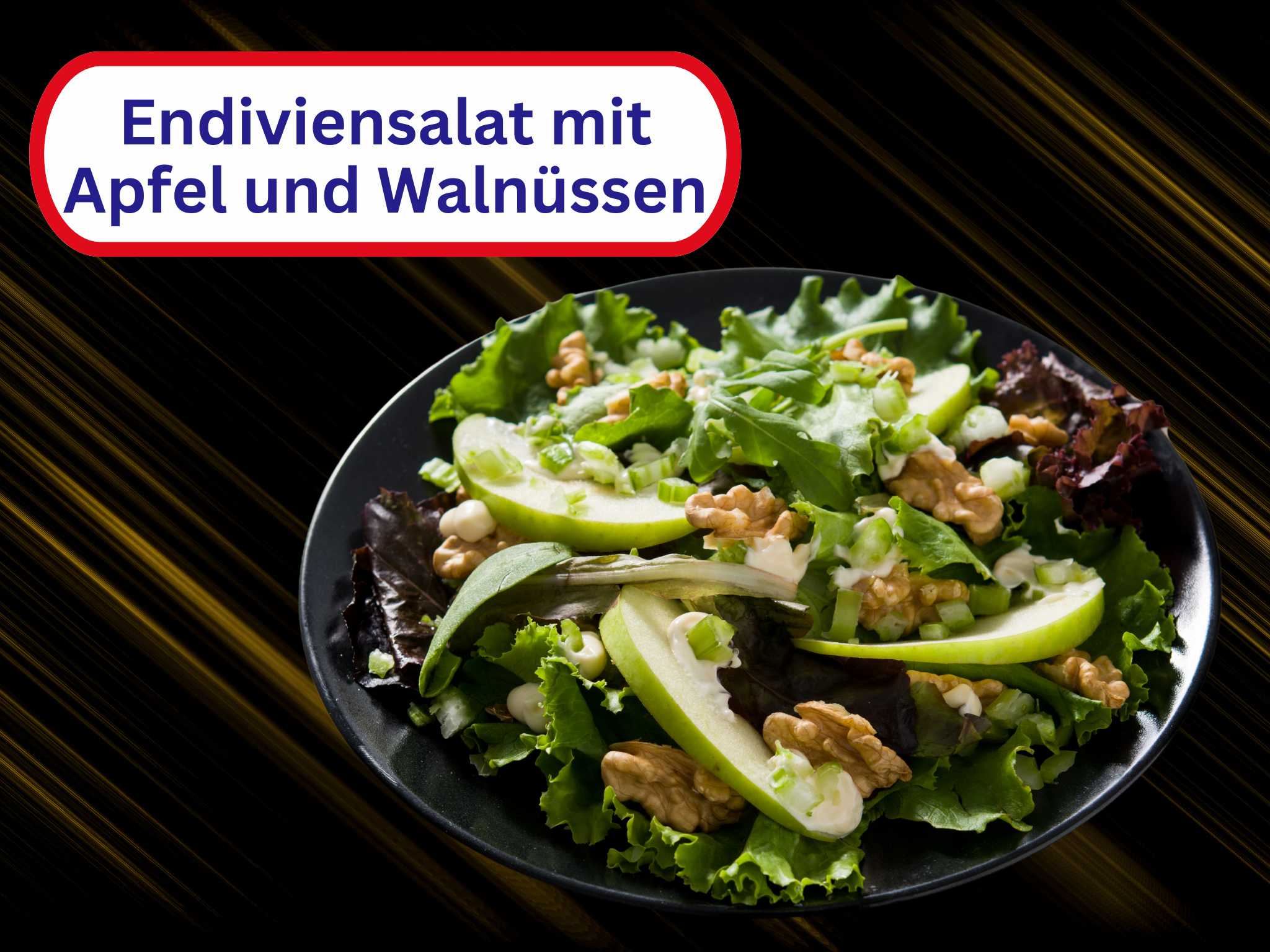 Endiviensalat mit Apfel und Walnüssen