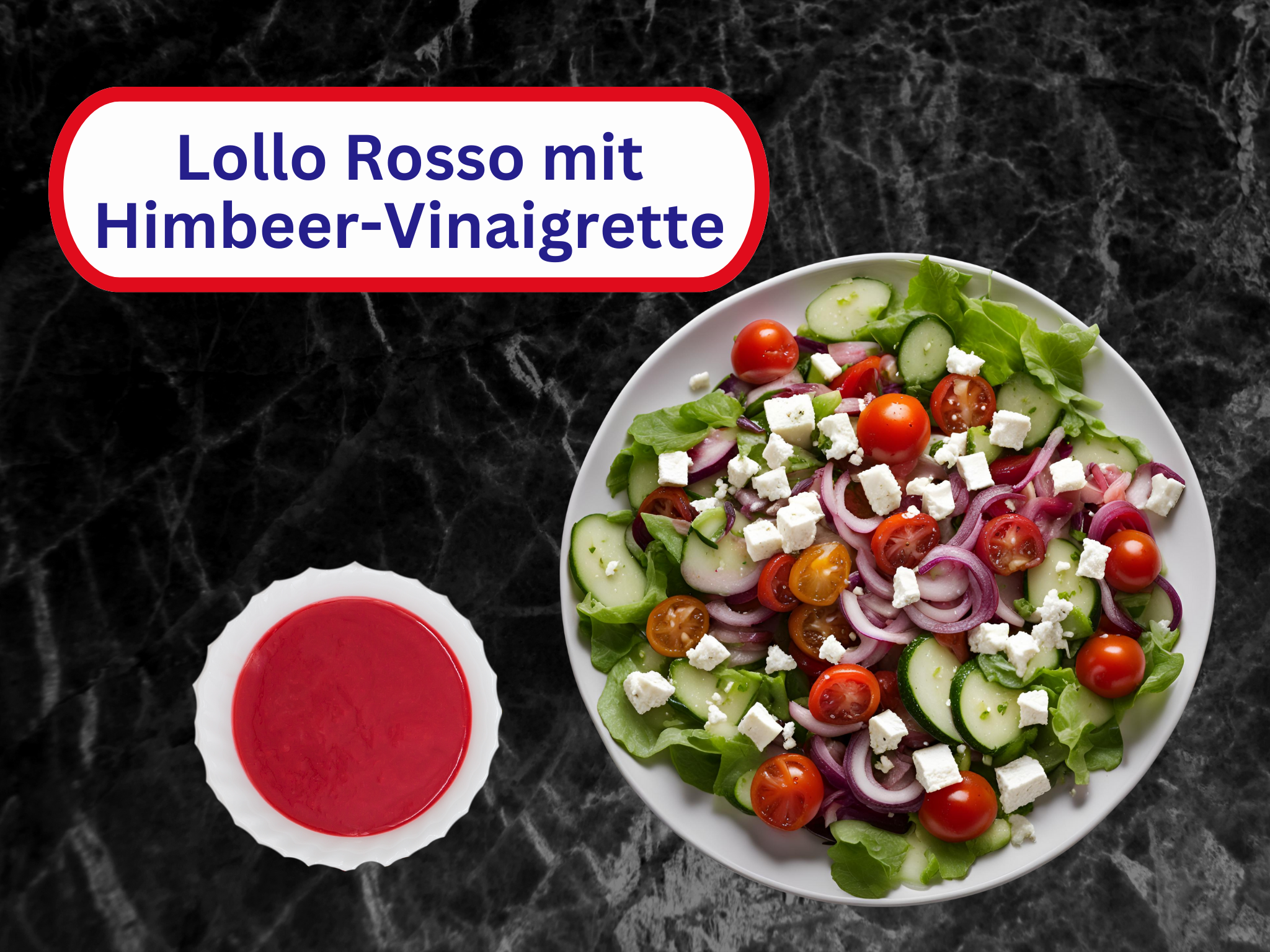 Lollo Rosso mit Himbeer – Vinaigrette